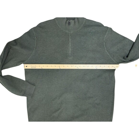 MNG By Mango Thermal 1/4 Zip Long Sleeve Shirt Men's Size Large Green Mock Neck - Picture 7 of 10